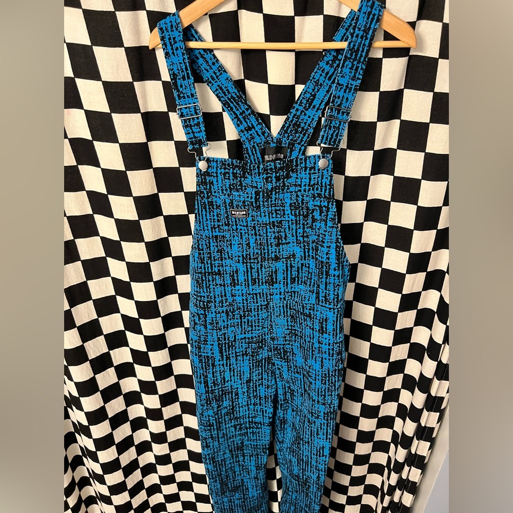 Wildfang Blue Patterned Women's Overalls